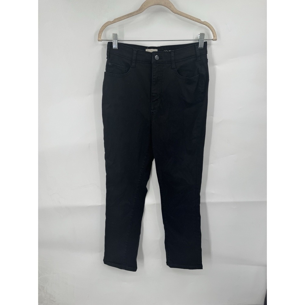 Pilcro Anthropologie High Rise Straight Leg Jean‎ Women 29 Black Dark Wash Denim
